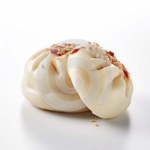 Steamed stuffed bun isolate ,white background - generative Ai illustration