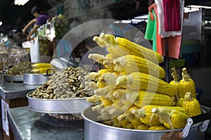 Steamed sweet corns and peanuts photo