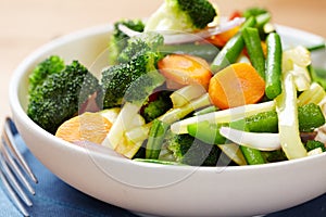 Steamed vegetables in a bowl photo