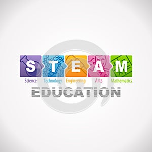 STEAM STEM Education Concept Logo photo