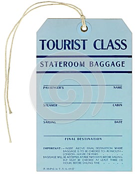 Steamer Baggage Tag - 1937 photo