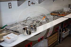 steamer table at Indian restaurant