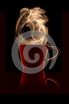 Steaming Coffee Cup Backlit