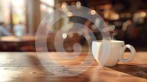 The steaming coffee mug. AI generated