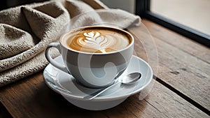 Steaming Cup of Coffee by the Window photo