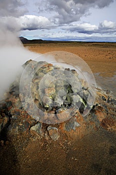 Steaming fumaroles
