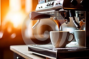 Steaming Hot Latte Art in a White Mug