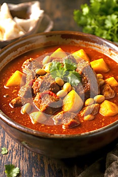 Hot Rich Thai Massaman Curry with Beef and Peanuts