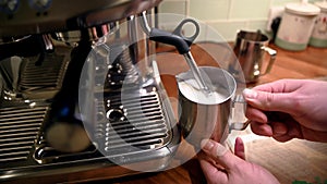 Steaming milk for a perfect latte or cappuccino at home