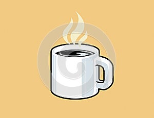 Steaming mug of coffee