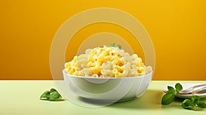 A steaming plate of hot classic Baked Homemade mac and cheese, perfectly cooked