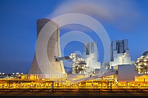 Steaming Power Station At Night