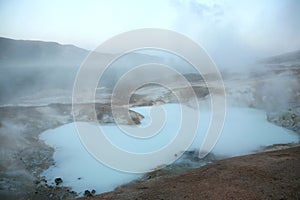 Steaming volcanic pool