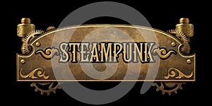 Steampunk aged metal vintage look plate