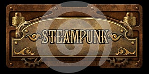 Steampunk aged metal vintage look plate