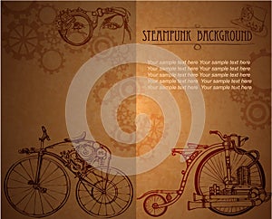 Steampunk background style. Card for desing