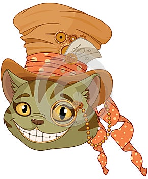 Steampunk Cheshire cat in Top Hat
