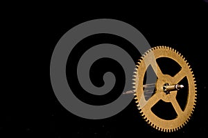 Steampunk Clock Cogs on Black Background