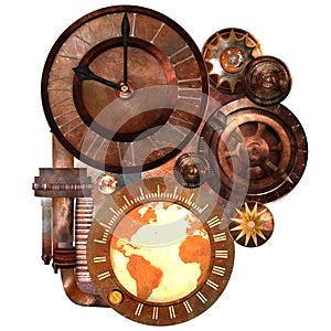 Steampunk Clock and Gears