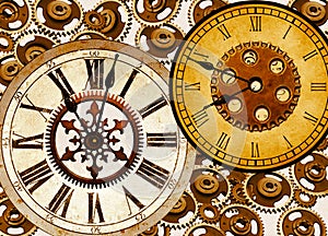 Steampunk clocks and cogs style desktop