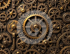 Steampunk Clockwork Gear Background Ã¢â¬' Seamless Vintage Pattern