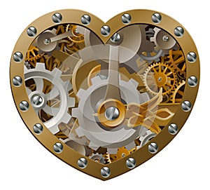 Steampunk clockwork heart