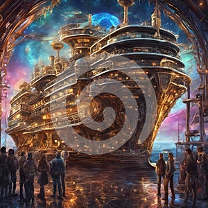 Steampunk cruise ship