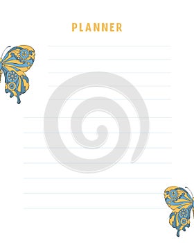 Steampunk empty planner blank for notes and reminders, with steampunk elements hand drawn.