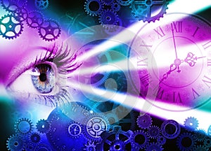 Steampunk eye desktop style background
