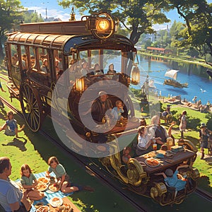 Steampunk Family Carriage - Timeless Elegance