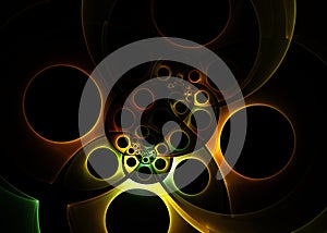 SteamPunk Fractal Background - Clockwork Mechanism Fractal Art photo