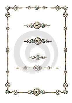 Steampunk Frame & selection of ornaments