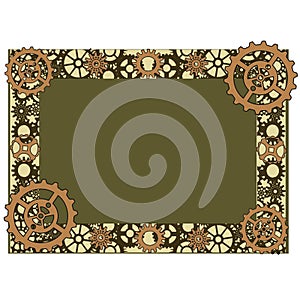 Steampunk frame. Steampunk style. Template design