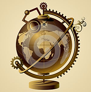 Steampunk globe