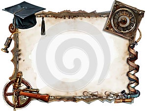 Steampunk Graduation graphic template