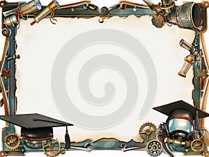 Steampunk Graduation graphic template