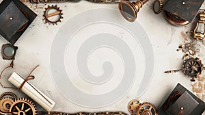 Steampunk Graduation graphic template