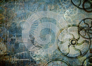 Steampunk  Industrial Montage Background