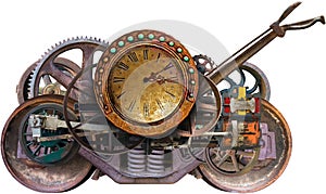 Steampunk Industrial Time Machine Isolated