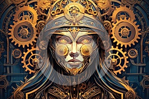 Steampunk-inspired clockwork automatons with intricate gears and mechanisms - Generative AI photo