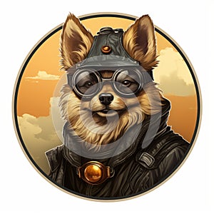 Steampunk-inspired Dog Sticker: Eddie The Mutt In Dieselpunk Outfit