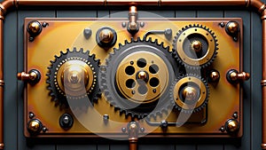 Steampunk-Inspired Industrial Control Panel