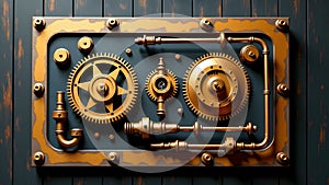 Steampunk-Inspired Industrial Control Panel