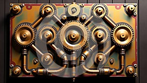 Steampunk-Inspired Industrial Control Panel