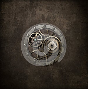 Steampunk machinery in circle