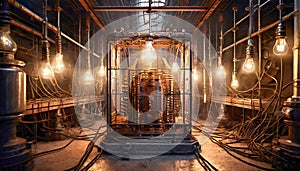 Steampunk Mad Scientist Laboratory Background