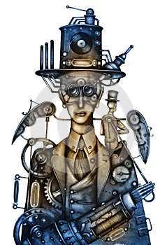 Steampunk Man Illustration