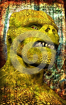 Steampunk monster dinosaur