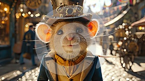 Steampunk Mouse with Classical Hat