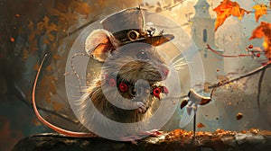 Steampunk Mouse with Classical Hat